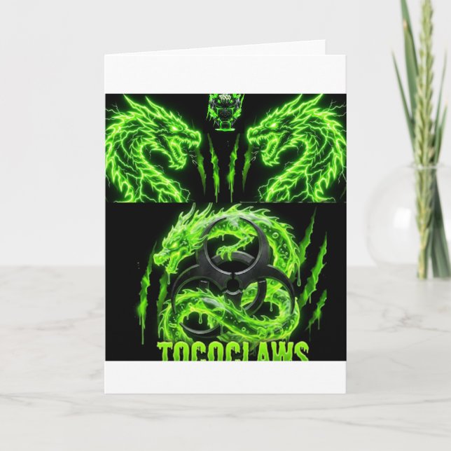 Carte TOCOCLAWS Dragons Jumeaux Néon Vert Foudre  (Devant)