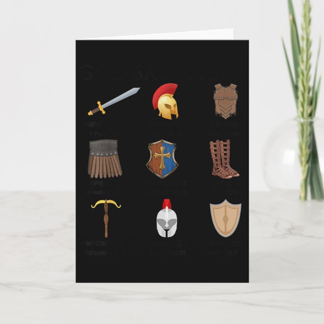 Carte Toddler Garçon Dieu dit que je suis l'armure de Di (Devant)