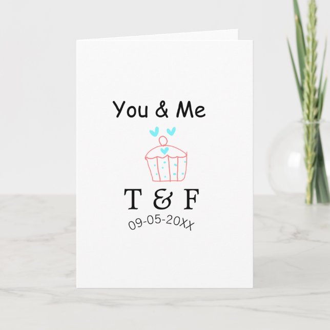 Carte Toi et moi gâteau de cupcake rouge saint-valentin  (Devant)