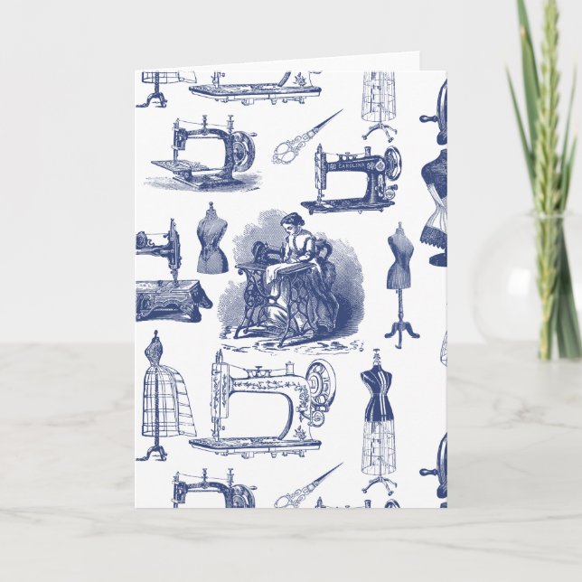 Carte Toile à coudre vintage (Devant)