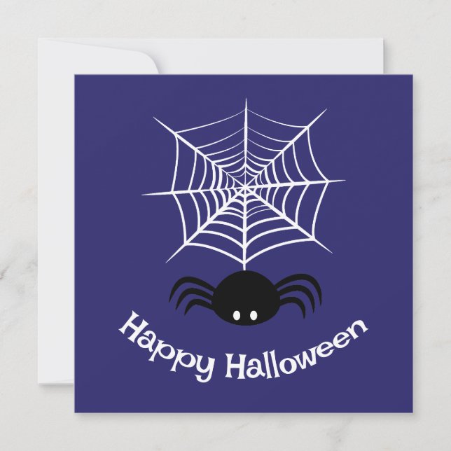 Carte Toile d'araignée Halloween  (Devant)
