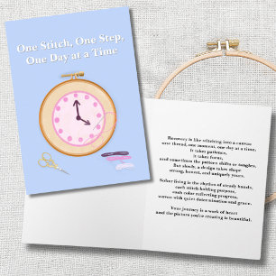 Carte Toile de Point de Croix pour Encourager la Sobriét