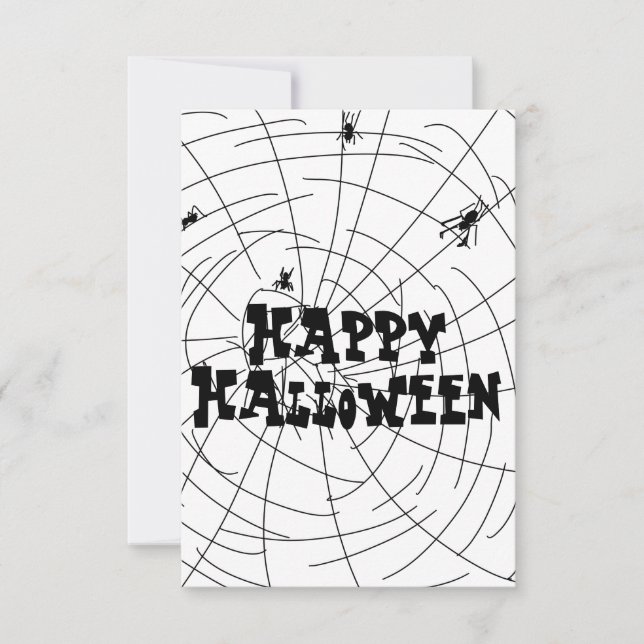 Carte Toiles d'araignée d'Halloween dessinées à la main (Devant)