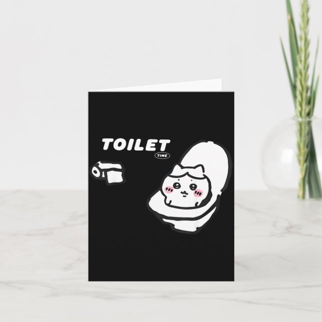 Carte Toilet Time Chikawa Meme Tee  (Devant)