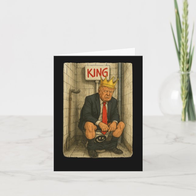 Carte Toilette Trone King - Oeuvre satirique de Trump (Devant)