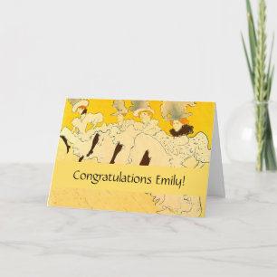 Carte Tolouse-Lautrec Dancing Girls Yellow Poster Art