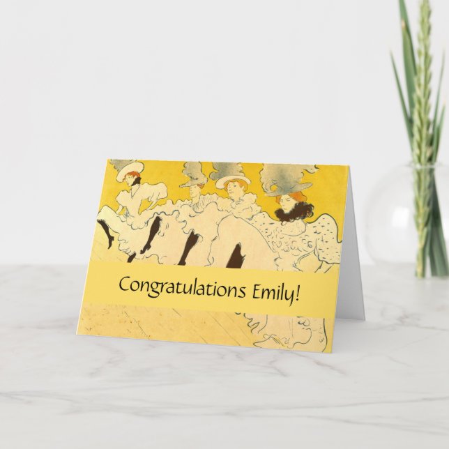 Carte Tolouse-Lautrec Dancing Girls Yellow Poster Art (Devant)