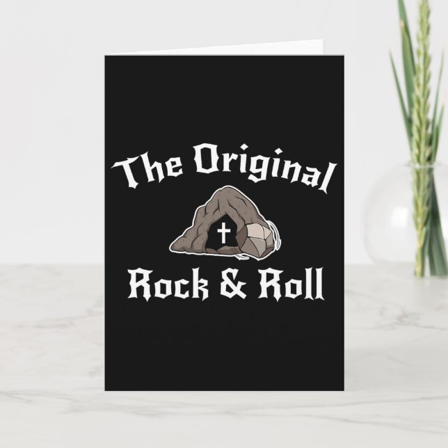 Carte Tombe de Pâques drôle Rock And Roll chrétienne ori (Devant)