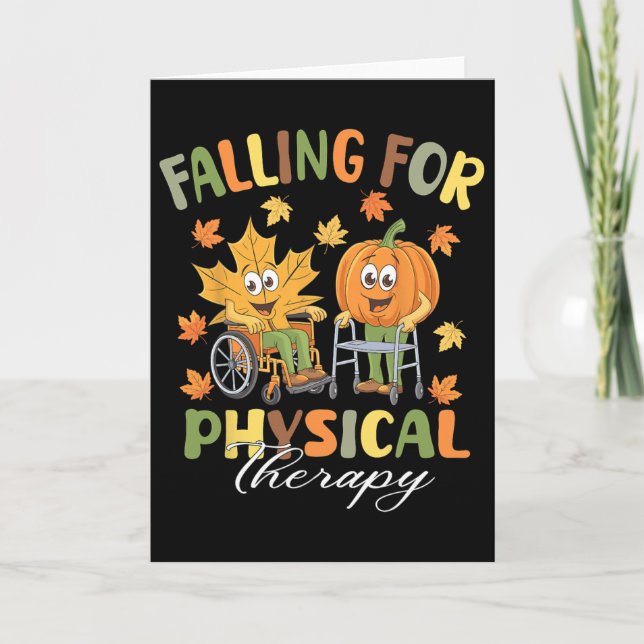 Carte Tomber amoureux de la physiothérapie Pt Cute Fall  (Devant)