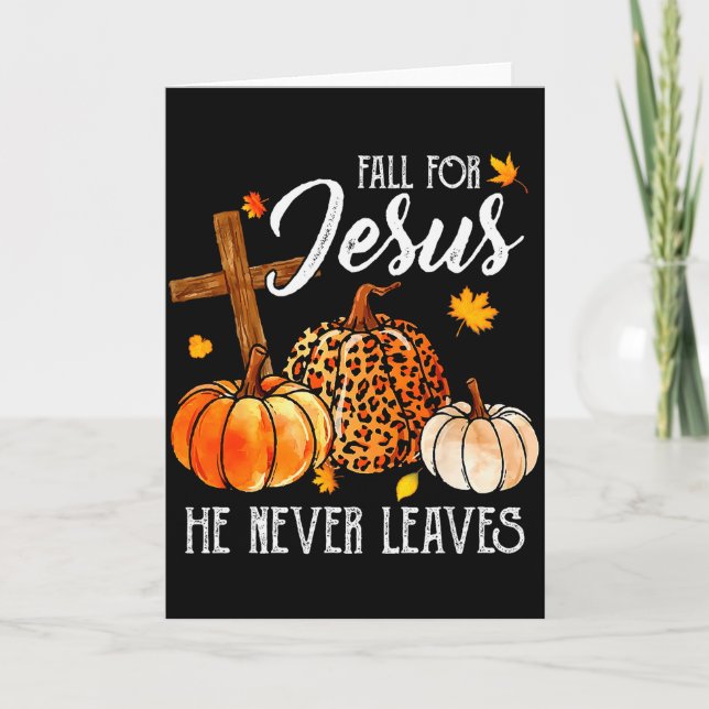 Carte Tombez Pour Jésus Il Ne Quitte Jamais Mignon Fall  (Devant)