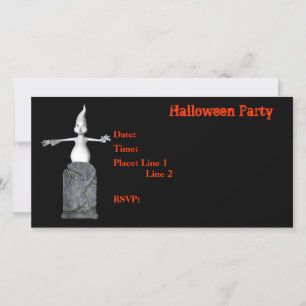 Carte Tombstone Invitation Fantôme Halloween Party