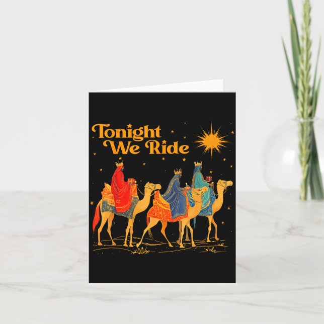 Carte Tonight We Ride Three Wise Christmas Nativity Chri (Devant)