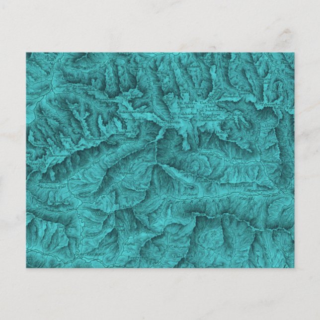 Carte topographique de montagne bleue  (Devant)