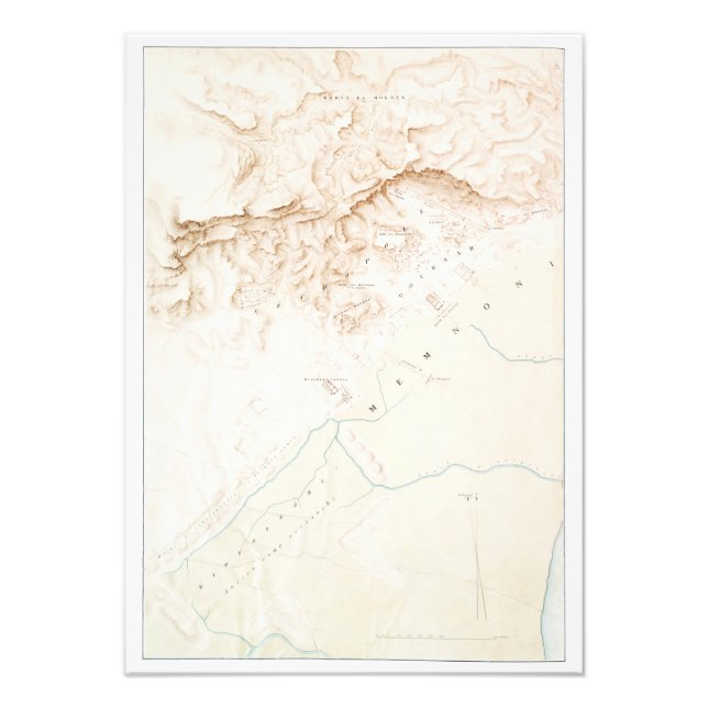 Carte topographique des ruines de Thebes Poster (Devant)