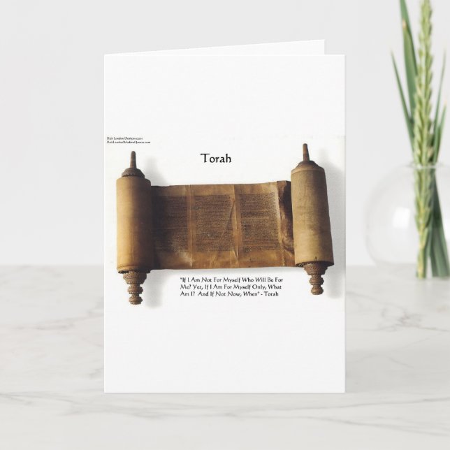 Carte Torah "Si ce n'est pour moi" Sagesse Citer Cadeaux (Devant)