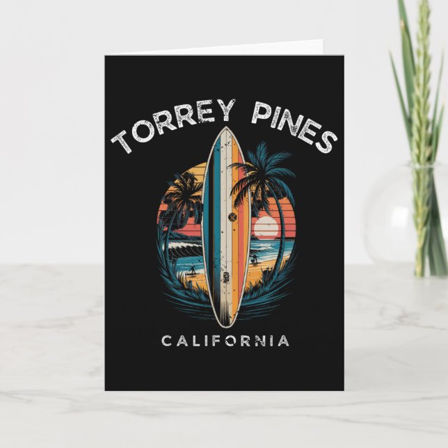 Carte Torrey Pines Beach California Men Women Surfing  (Devant)