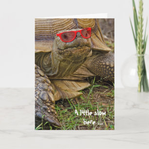 Carte Tortue Anniversaire en lunettes de soleil