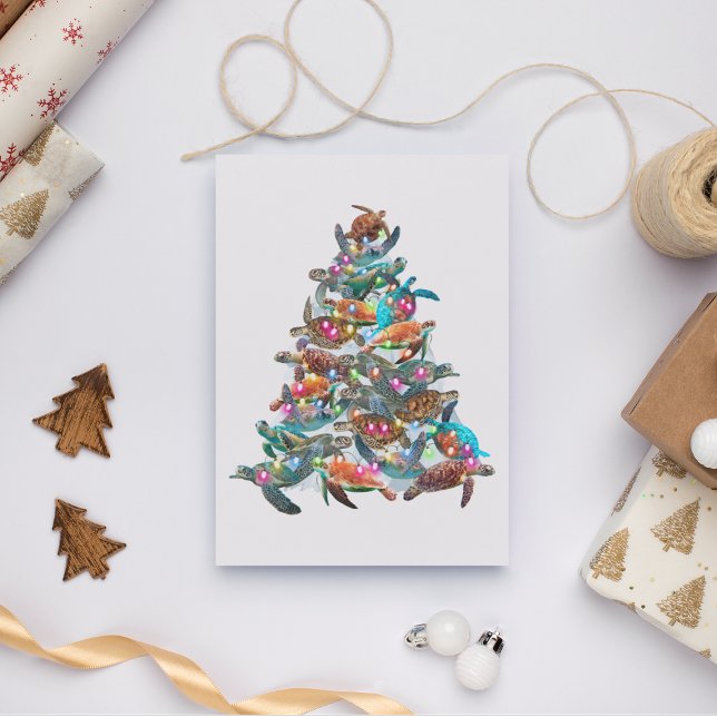 Carte Tortue Arbre de Noël Ornement Arbre de Noël Arbre  (Créateur téléchargé)