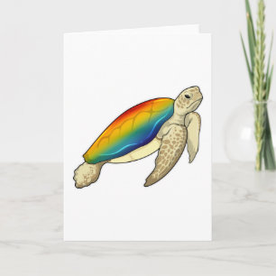 Carte Tortue Arc-en-ciel