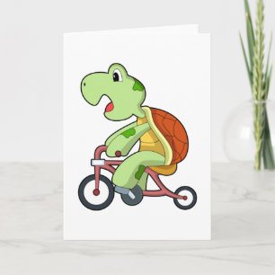 Carte Tortue avec bicyclette