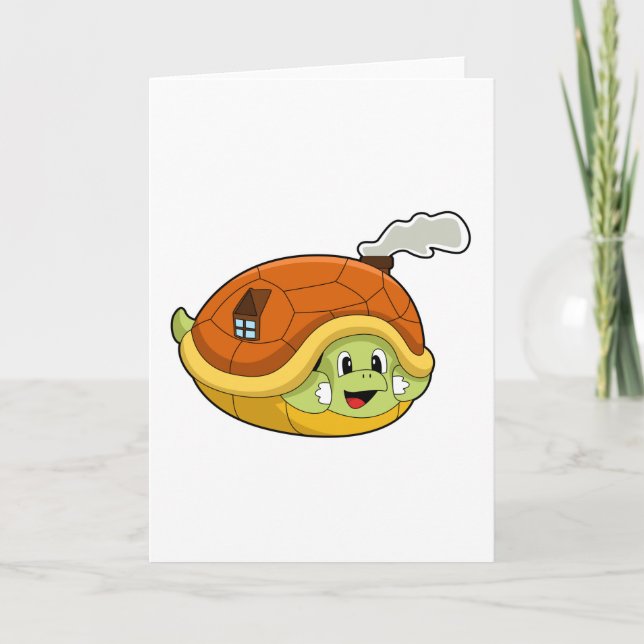 Carte Tortue avec coquille comme maison (Devant)
