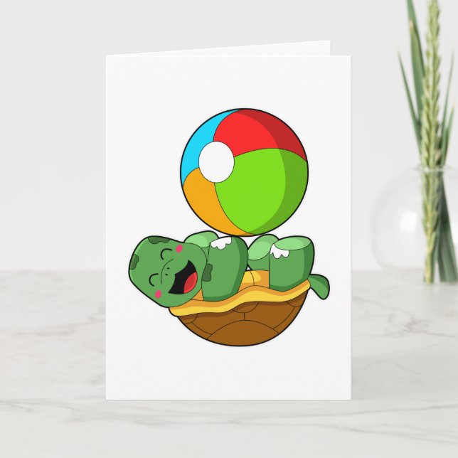 Carte Tortue avec water-polo (Devant)