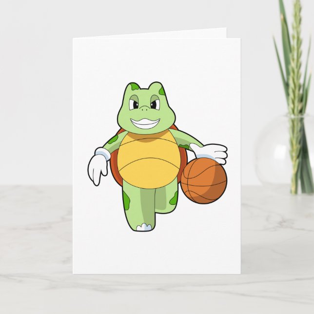 Carte Tortue basketteur avec ballon de basket.PNG (Devant)