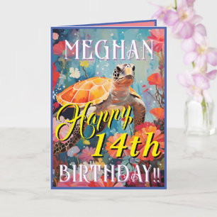 Carte Tortue Classique Et Océan Joyeux Anniversaire