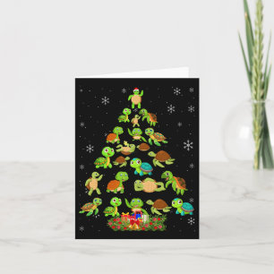 Carte Tortue de mer Arbre de Noël Correspondant Famille 
