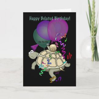 Carte Tortue et escargot "Joyeux Anniversaire !".