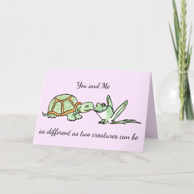 Carte Tortue et grenouille de Saint-Valentin (Devant)