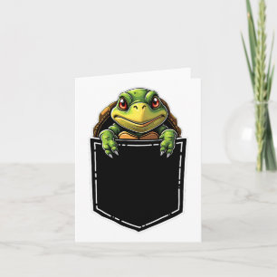 Carte Tortue Mignonne Dans La Poche Drôle Halloween tenu
