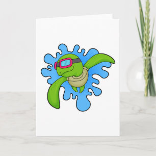 Carte Tortue Natation Lunettes de natation