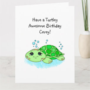Carte Tortue personnalisée Joyeux anniversaire   Page Co