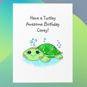 Carte Tortue personnalisée Joyeux anniversaire   Page Co