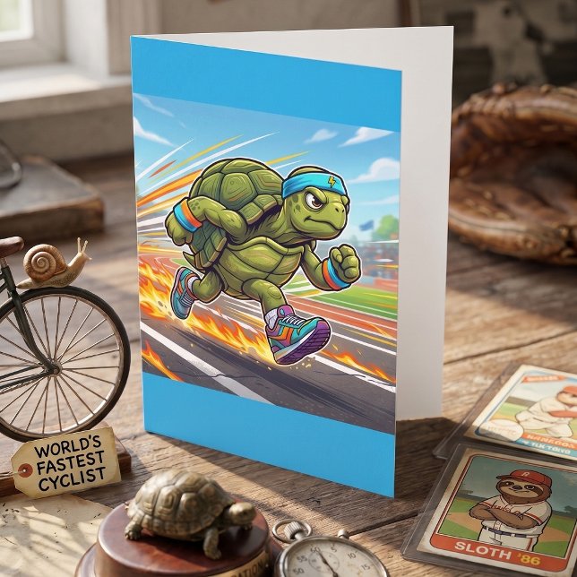 Carte Tortue Rapide Sprinteur Athlétique Coureur (Créateur téléchargé)