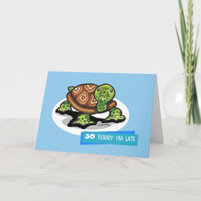 Carte Tortue verte Lil Anniversaire (Devant)