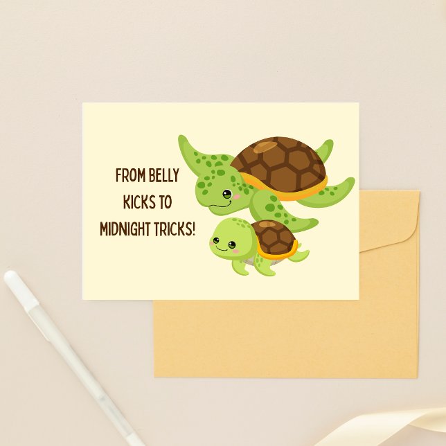 Carte Tortues de mer Grossesse amusante Félicitations (sea turtles funny pregnancy congratulations card)