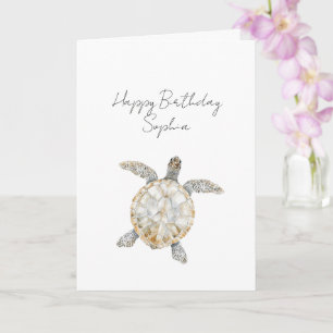 Carte Tortues marines de Cream Beach Anniversaire