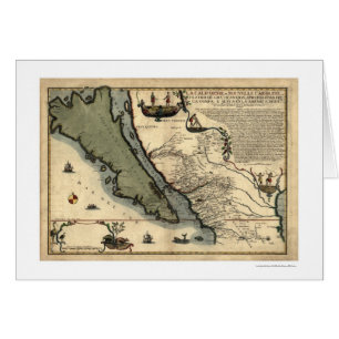 Carte tôt 1712 de la Californie et du Mexique