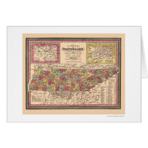 Carte tôt du Tennessee 1850