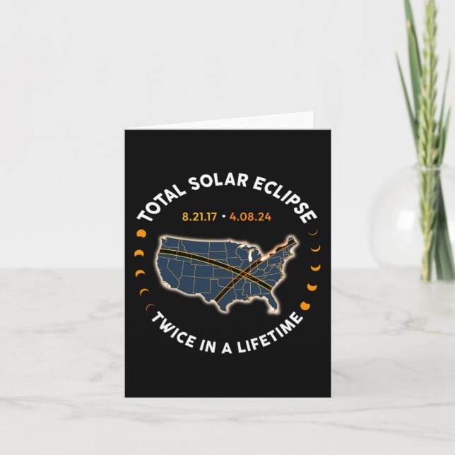 Carte Total Éclipse Solaire 2024 Deux Fois Dans Une Vie  (Devant)