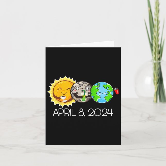 Carte Total Éclipse Solaire Avril 8 2024 Lune Astronomie (Devant)