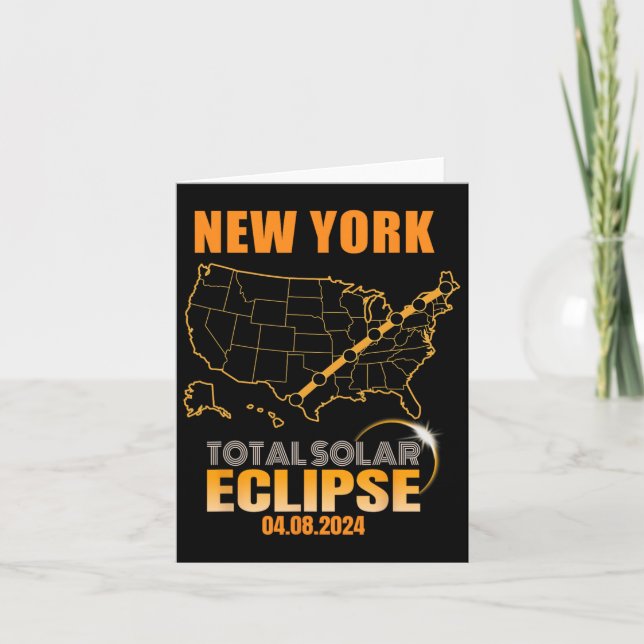 Carte Total Solaire Éclipse New York (Devant)