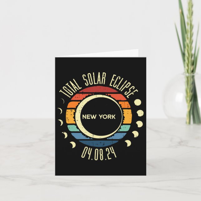Carte Total Solaire Eclipse New York Retro 04.08.24 Homm (Devant)