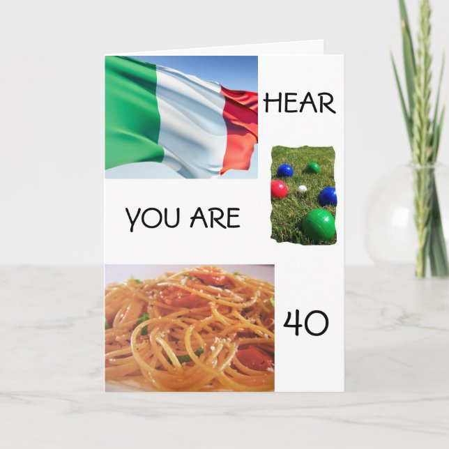 Carte "TOTALEMENT ITALIEN SOUHAITE L'ANNIVERSAIRE" 40e A (Devant)
