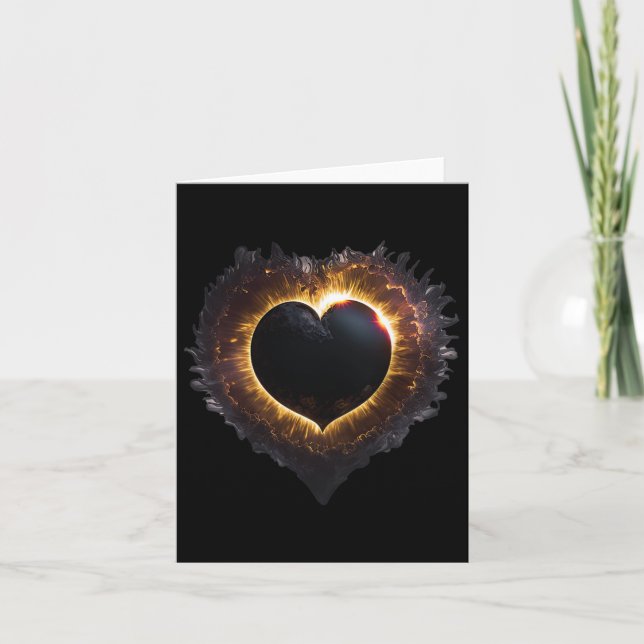 Carte Totalité Filles Forme cardiaque Total Éclipse sola (Devant)