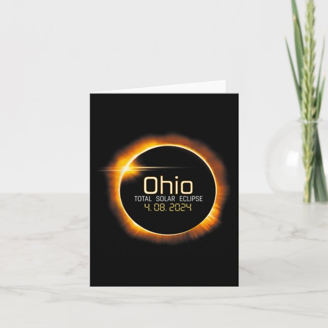 Carte Totalité Ohio Total Éclipse Solaire 8 avril 2024 (Devant)