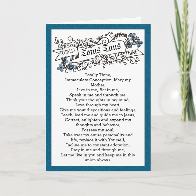 Carte Totus Tuus Pape de prière Saint Jean-Paul II (Devant)