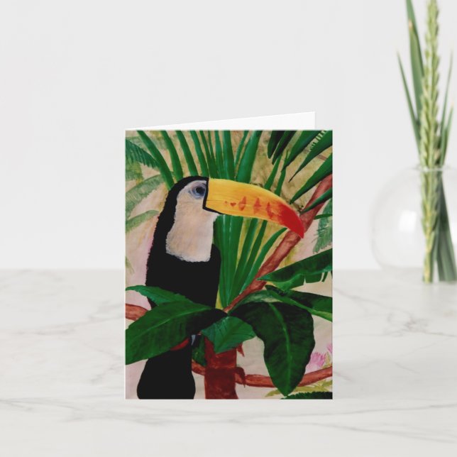 Carte Toucan Bird Exotic Jungle Art Note Card (Devant)